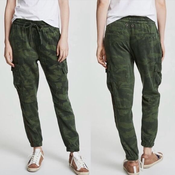 Pam & Gela Bronze Side Stripe Camo Jogger Pant Army Green - Picture 1 of 13